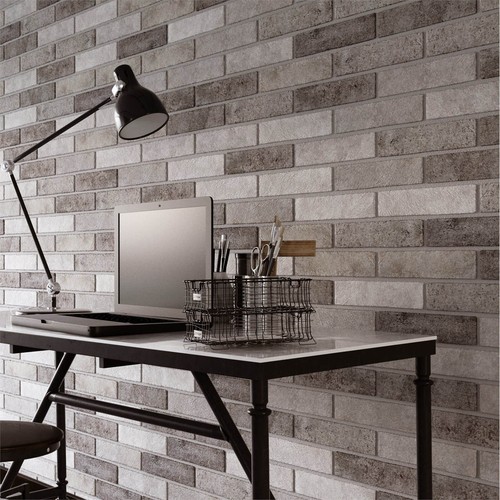 Grey brick effect - grey, wall