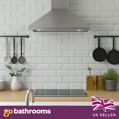 White gloss metro tiles - white,