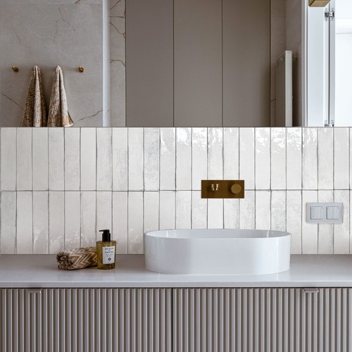 Brick white metro ceramic - white, wall