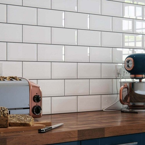 Brick white bevel ceramic - brick,