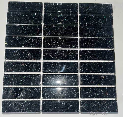Black glitter glass - black, mosaic