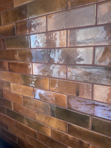 Amber brick wall tile - amber,