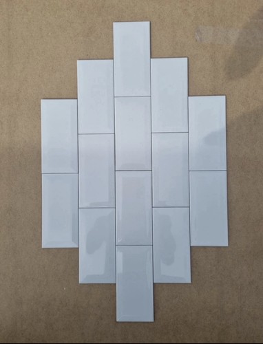 White metro brick - white, ceramic
