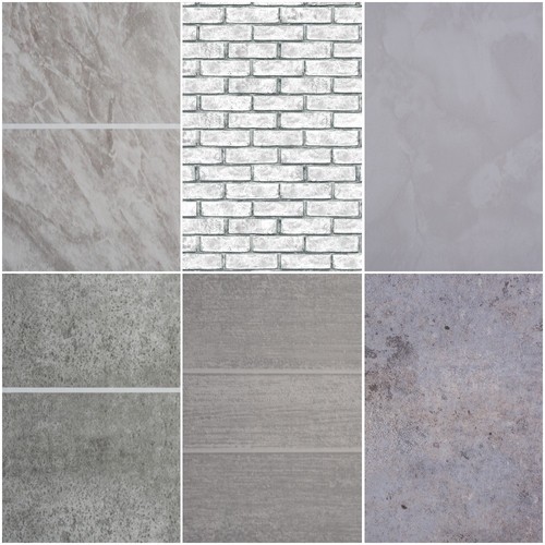 Grey bathroom 8mm wall panels - grey,