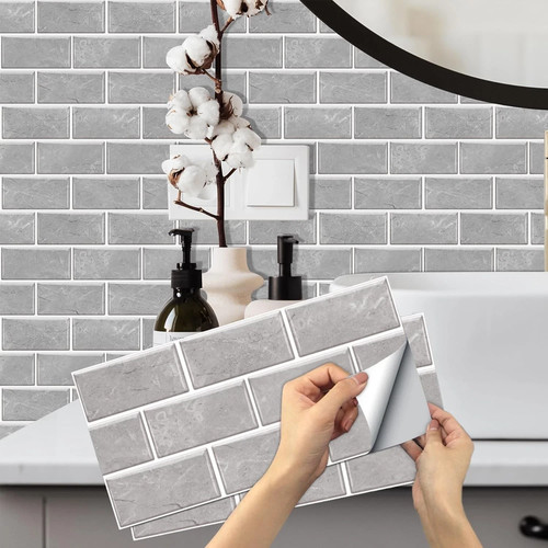 Grey brick tile - grey,