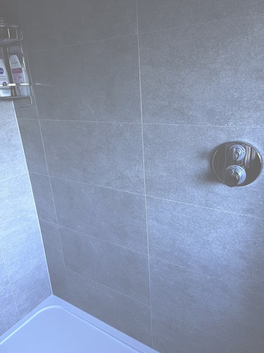 Porcelain tiles and - , grout,